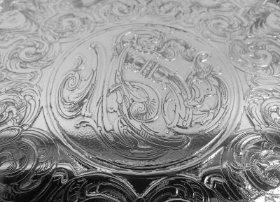  Tiffany Co Tiffany Sterling Silver Tray in Historic Beaux Arts Olympian Pattern