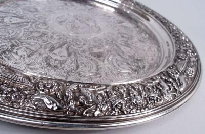  Tiffany Co Tiffany Sterling Silver Tray in Historic Beaux Arts Olympian Pattern