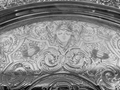  Tiffany Co Tiffany Sterling Silver Tray in Historic Beaux Arts Olympian Pattern