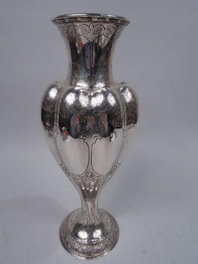  Tiffany Co Tiffany Tall Victorian Classical Sterling Silver Vase