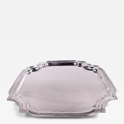  Tiffany Co Tiffany Traditional Georgian Square Cartouche Salver Tray