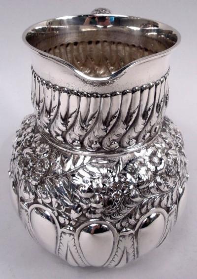  Tiffany Co Tiffany Victorian Classical Repousse Sterling Silver Water Pitcher