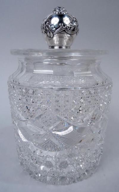  Tiffany Co Tiffany Victorian Sterling Silver Brilliant Cut Glass Candy Jar