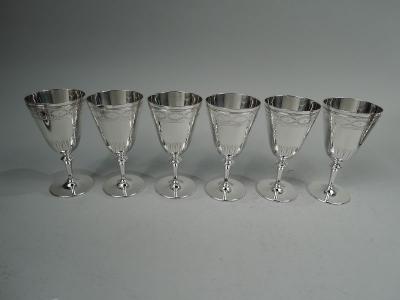  Tiffany Co Tiffany Winthrop Drinks Set for 6 with Pitcher Goblets on Tray