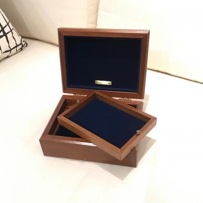  Tiffany Co Tiffany and Co gentleman s cuff link and watch box in mahogany