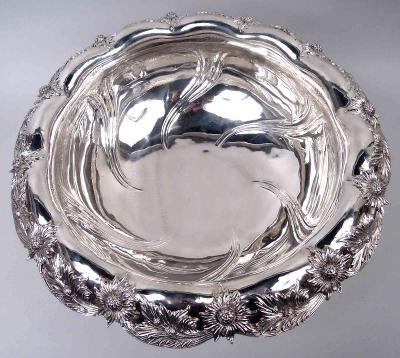  Tiffany Co Very Desirable Tiffany Chrysanthemum Centerpiece Punchbowl