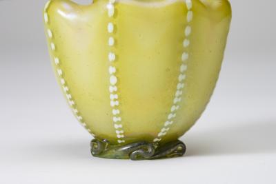  Tiffany Glass Decorating Co Early Decorated Cabinet Vase with Applied Foot