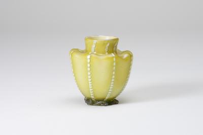  Tiffany Glass Decorating Co Early Decorated Cabinet Vase with Applied Foot