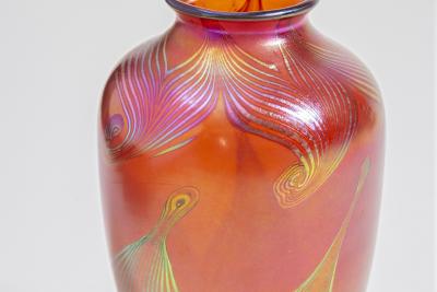  Tiffany Glass Decorating Co Early Decorated Favrile Glass Vase