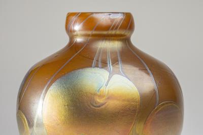  Tiffany Glass Decorating Co Early Decorated Favrile Glass Vase