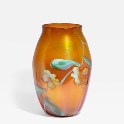  Tiffany Glass Decorating Company Early Iridescent Floral Paperweight Vase