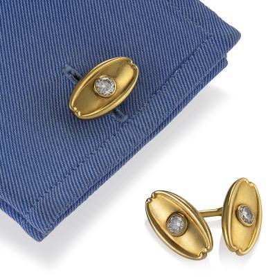  Tiffany and Co Antique Tiffany Co Diamond and Gold Cuff Links