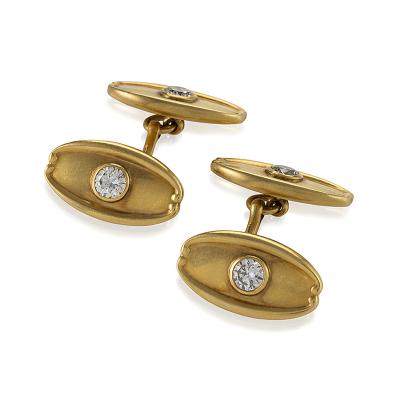  Tiffany and Co Antique Tiffany Co Diamond and Gold Cuff Links