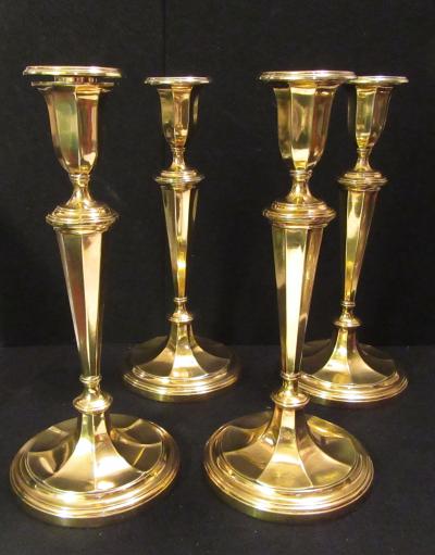  Tiffany and Co Tiffany Co Gold Plated Sterling Silver Candlesticks