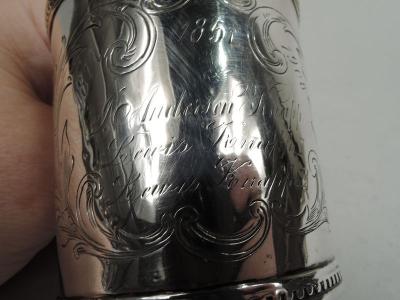  Tifft Whiting American Classical Coin Silver Christening Mug by Tifft Whiting