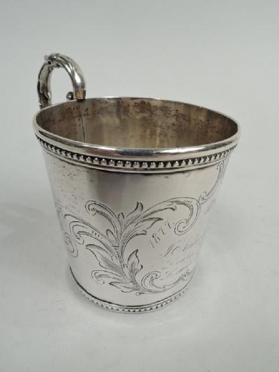  Tifft Whiting American Classical Coin Silver Christening Mug by Tifft Whiting