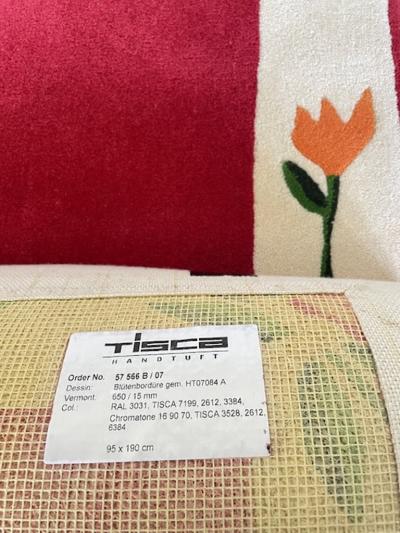  Tisca Tisca Bl tenbord re Hand Tufted Wool Rug 1980s France