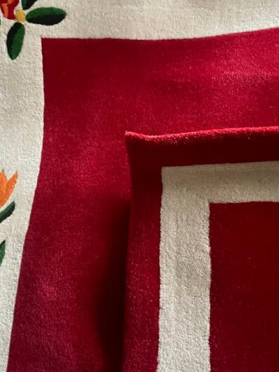  Tisca Tisca Bl tenbord re Hand Tufted Wool Rug 1980s France