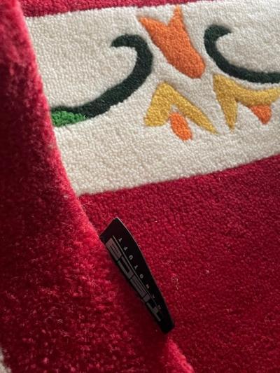  Tisca Tisca Bl tenbord re Hand Tufted Wool Rug 1980s France