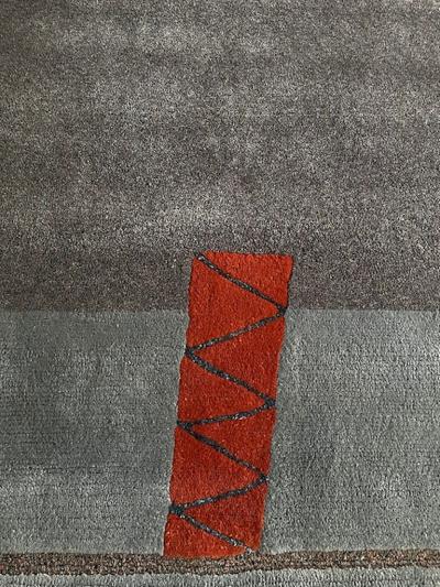  Tisca Tisca Modernist Hand Tufted Wool Rug France 1980s