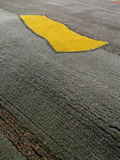  Tisca Tisca Modernist Hand Tufted Wool Rug France 1980s