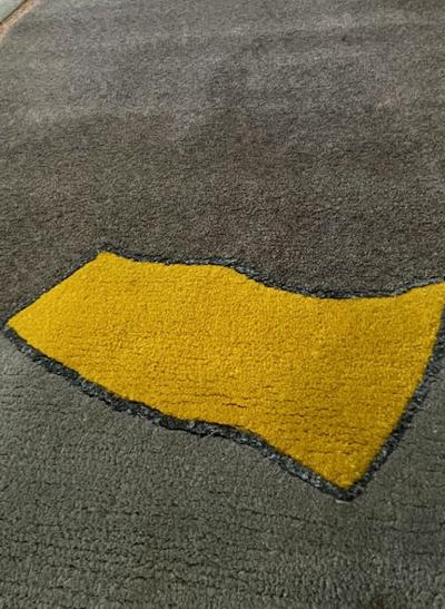  Tisca Tisca Modernist Hand Tufted Wool Rug France 1980s