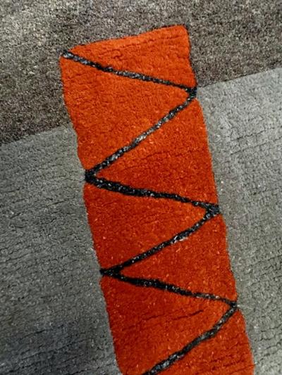  Tisca Tisca Modernist Hand Tufted Wool Rug France 1980s