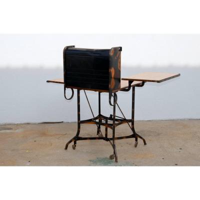  Toledo Metal Furniture Co Early Industrial Rolling Desk by Toledo