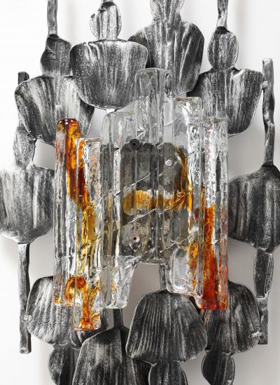  Tom Ahlstr m Hans Ehrich 1970s Pair of Large Tom Ahlstrom Hans Ehrich Brutalist Sconces