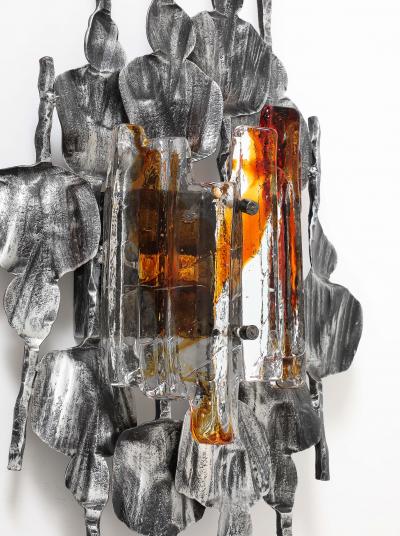  Tom Ahlstr m Hans Ehrich 1970s Pair of Large Tom Ahlstrom Hans Ehrich Brutalist Sconces