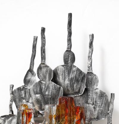  Tom Ahlstr m Hans Ehrich 1970s Pair of Large Tom Ahlstrom Hans Ehrich Brutalist Sconces