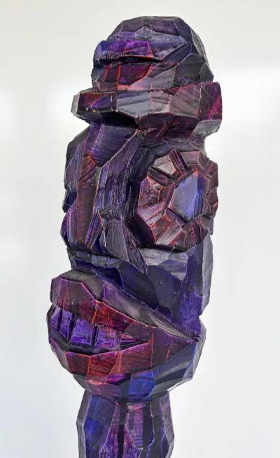  Tom Cramer Tom Cramer Primitive American Folk Art Carved Figural Totem Sculpture 1994