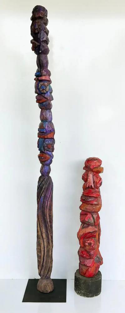  Tom Cramer Vintage Tom Cramer Primitive Carved Totem Folk Art Sculpture Polychromed