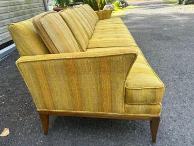  Tomlinson Handsome Tomlinson style X Long Sofa Pecan Wood Sofa Mid Century Modern