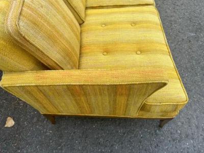 Tomlinson Handsome Tomlinson style X Long Sofa Pecan Wood Sofa Mid Century Modern