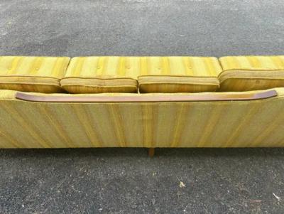  Tomlinson Handsome Tomlinson style X Long Sofa Pecan Wood Sofa Mid Century Modern