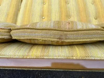  Tomlinson Handsome Tomlinson style X Long Sofa Pecan Wood Sofa Mid Century Modern