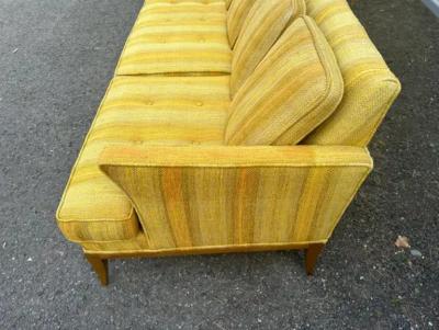 Tomlinson Handsome Tomlinson style X Long Sofa Pecan Wood Sofa Mid Century Modern
