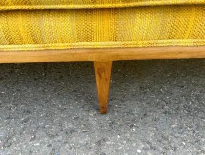  Tomlinson Handsome Tomlinson style X Long Sofa Pecan Wood Sofa Mid Century Modern