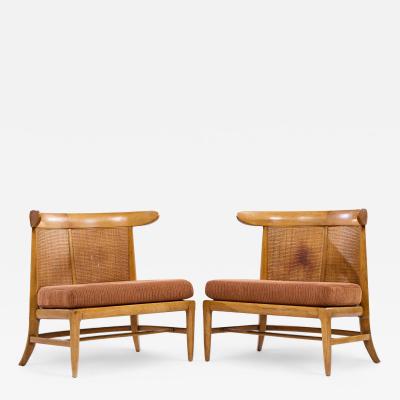 Tomlinson Tomlinson Mid Century Slipper Chairs Pair