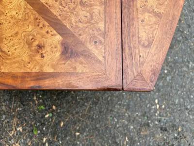  Tomlinson Wonderful Tomlinson Sophisticate style Flip side Burl Coffee Table Mid Century