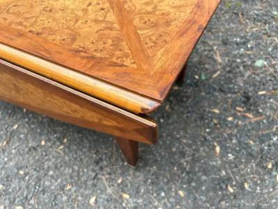  Tomlinson Wonderful Tomlinson Sophisticate style Flip side Burl Coffee Table Mid Century