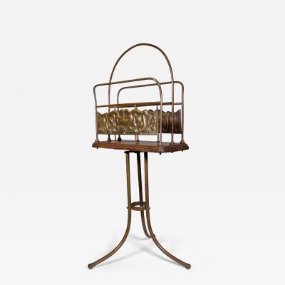  Townshends Townshends Brassfounders An Arts Crafts revolving tripod magazine rack