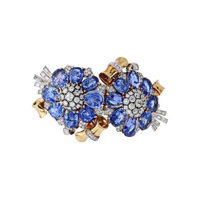  Trabert Hoeffer Mauboussin 18K YG Trabert and Hoeffer Mauboussin Sapphire And Diamond Retro Bracelet
