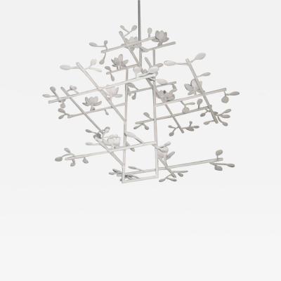  Tracey Garet Apsara Lotus Chandelier with White Finish