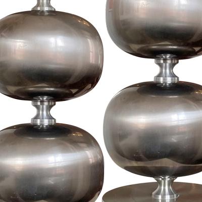  Tran s Stilarmatur AB Pair of Mod Table Lamps in Steel by Tran s Stilarmatur AB