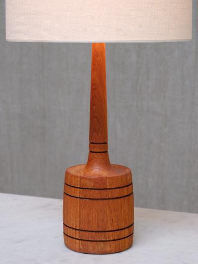  Tran s Stilarmatur AB Pair of Stilarmatur Tran s Table Lamps in Solid Teak Wood Sweden 1960s