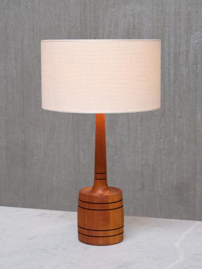  Tran s Stilarmatur AB Pair of Stilarmatur Tran s Table Lamps in Solid Teak Wood Sweden 1960s