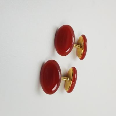  Trianon Trianon 18kt Gold and Carnelian cufflinks