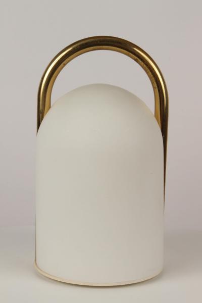  Tronconi 1980s Romolo Lanciani Brass and Glass Tender Table Lamp for Tronconi
